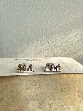 Wolf Circus Tiny Mountain studs in Rosy Silver